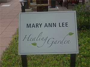 24" x 24" x 2" SOLID GRANITE thick custom engraved rooftop pavers. St. Luke`s Hospital Mary Ann Lee Rooftop Healing Garden 1