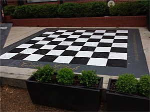 Life size outdoor granite chess board 2