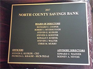Bank Officers Plaque