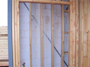 4-hour fire rated AAC 4" block firewall