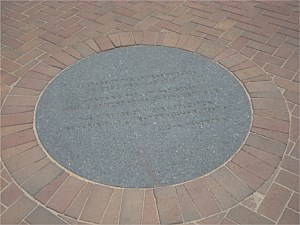 48 INCH RADIAL TEXTURED BLACK GRANITE PAVER for Centerpiece of Donor Area at SIUE, Edwardsville, IL 1
