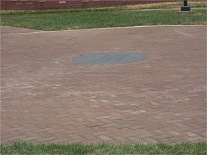 48 INCH RADIAL TEXTURED BLACK GRANITE PAVER for Centerpiece of Donor Area at SIUE, Edwardsville, IL 3